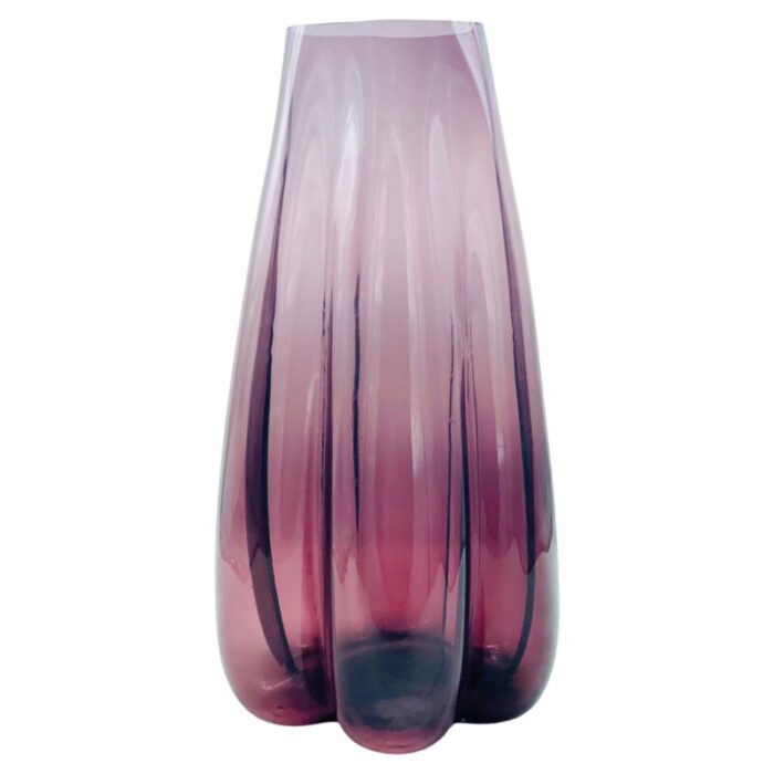 venetian violet murano glass vase in alessadro mendini style italy 1970s 1