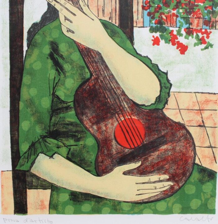 vicenc caralto melancholic muses i 1960s lithograph 7657