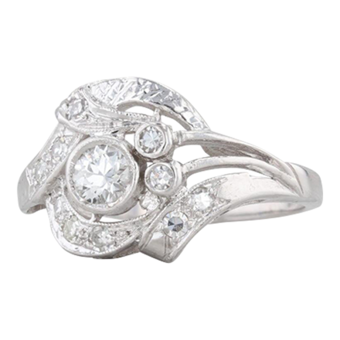 vintage 043ctw diamond ring white gold size 675 4164