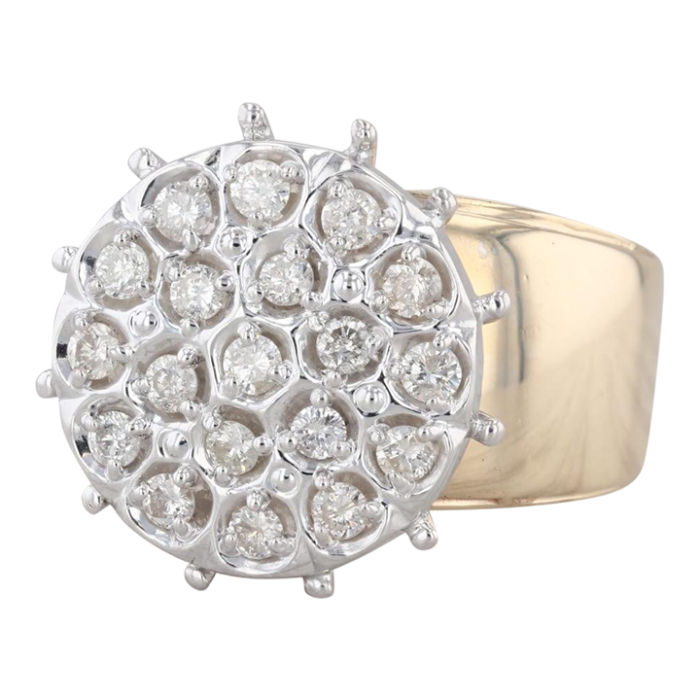 vintage 086ctw diamond cluster cocktail ring 10k gold size 1075 3718