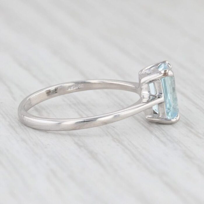 vintage 150ct aquamarine ring platinum emerald cut solitaire march birthstone size 7 4987