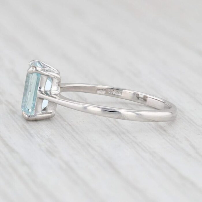 vintage 150ct aquamarine ring platinum emerald cut solitaire march birthstone size 7 5017