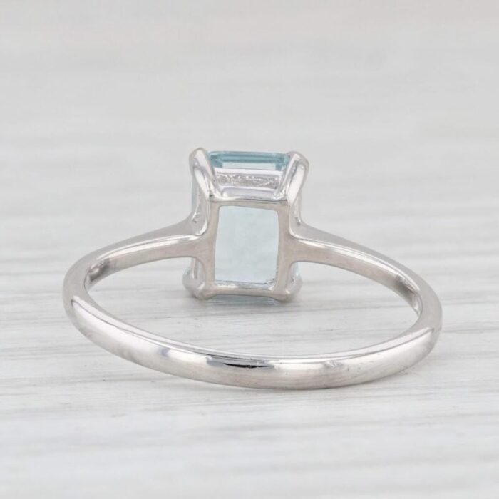 vintage 150ct aquamarine ring platinum emerald cut solitaire march birthstone size 7 5709