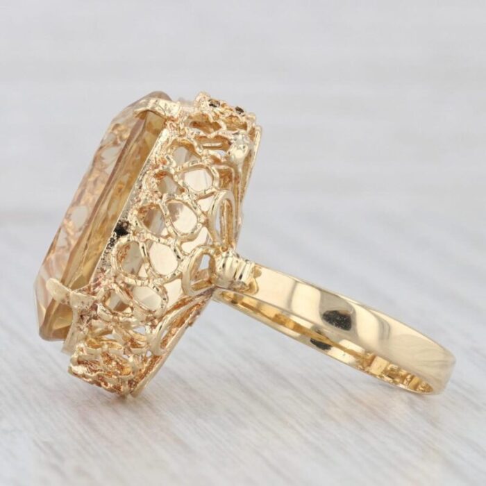 vintage 1625ct yellow citrine ring oval solitaire 18k yellow gold size 725 7659