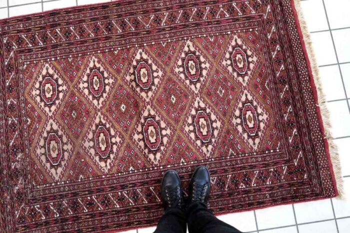 vintage afghan handmade ersari rug 1970s 10 1