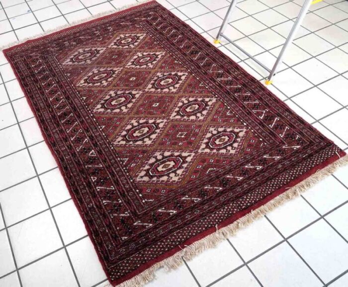 vintage afghan handmade ersari rug 1970s 11