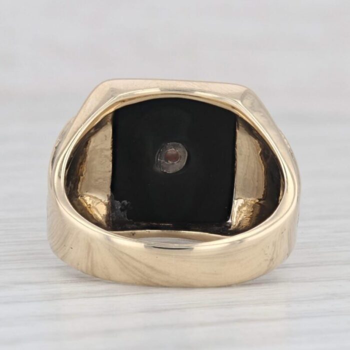 vintage air force onyx signet ring 10k yellow gold size 85 us military 3933