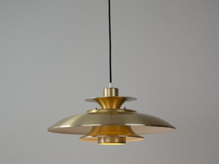 vintage aluminum pendant lamp attributed to bent nordsted for lyskaer denmark 1980s 8996