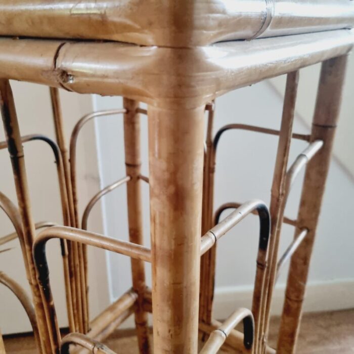 vintage bamboo occasional table 1890s 1285