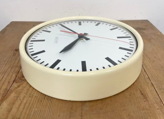 vintage beige school wall clock from van doorn 1960s 9