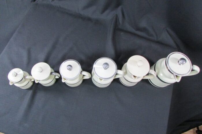 vintage ceramic covered pots and pitchers 1930s set of 6 6