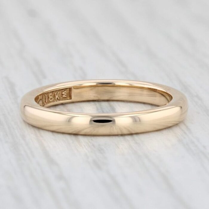 vintage classic womens wedding band 18k yellow gold size 65 ring woods 3002