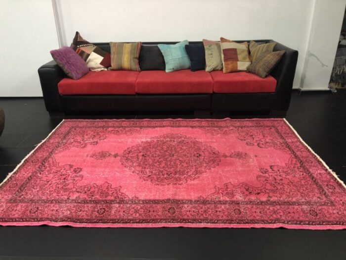 vintage faded pink rug 6