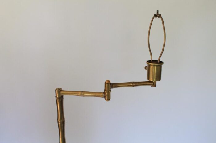 vintage frederick cooper brass faux bamboo swing arm floor lamp 4672