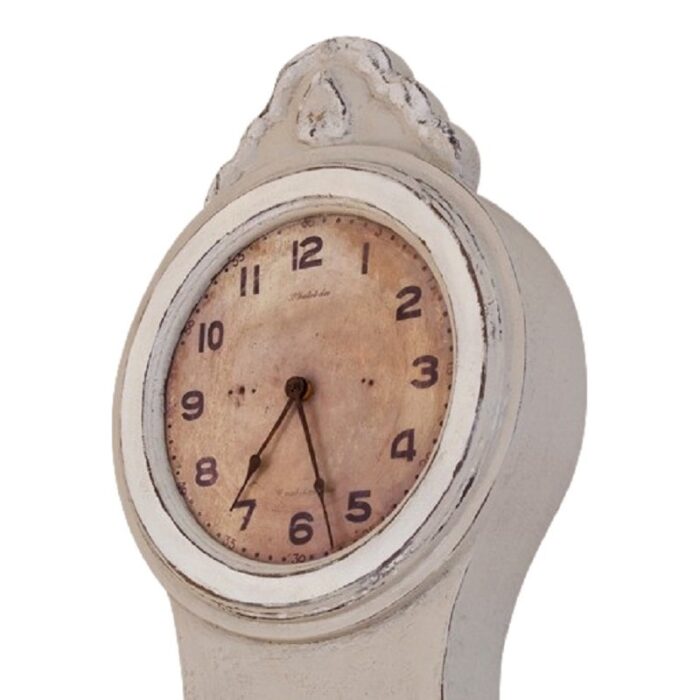 vintage french mora wall clock in grey and white 3