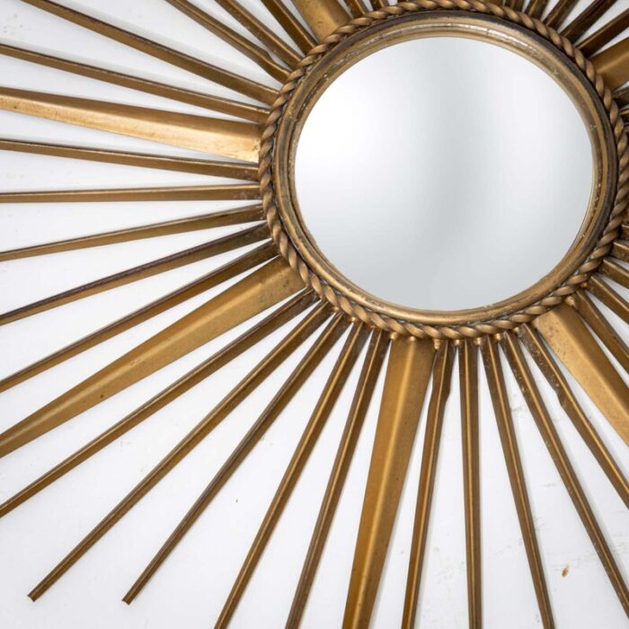 vintage french sun burst mirror 0937