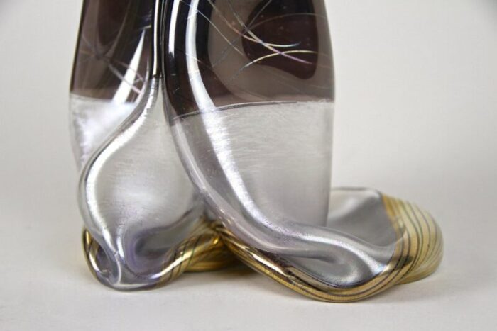 vintage german modern double glass vase 1980 4