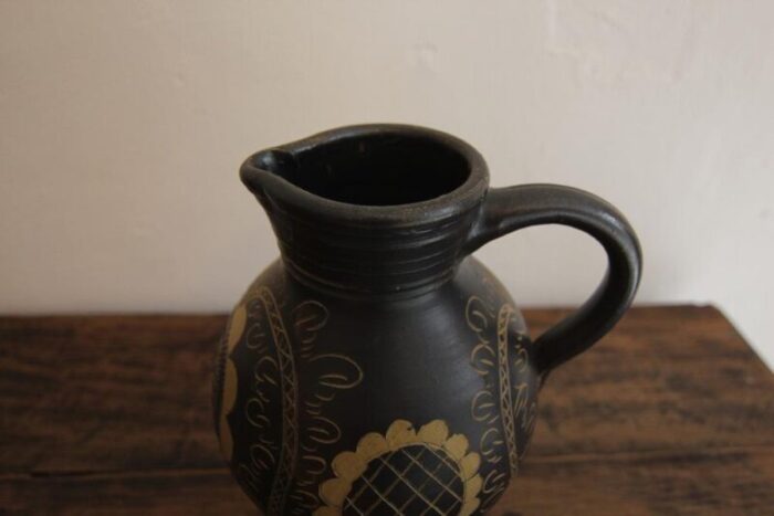 vintage german stoneware jug vase 1920s 0588