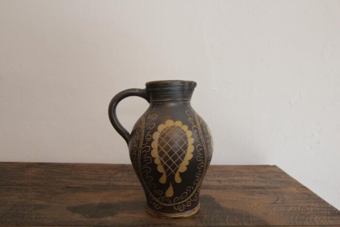 vintage german stoneware jug vase 1920s 1174