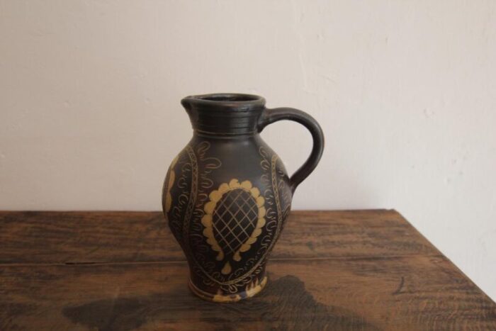 vintage german stoneware jug vase 1920s 3524