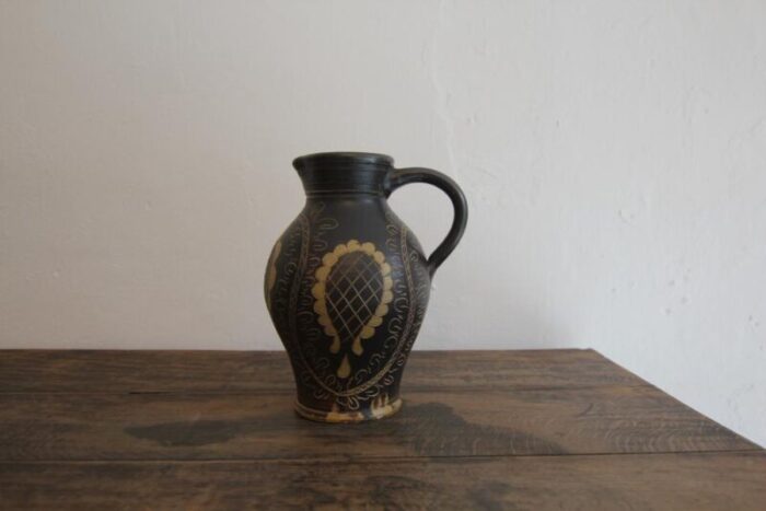 vintage german stoneware jug vase 1920s 4357