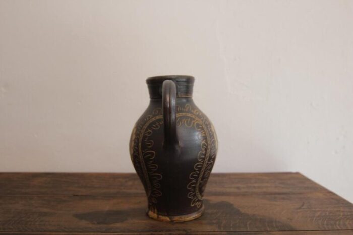 vintage german stoneware jug vase 1920s 7061