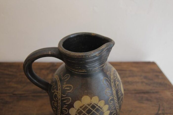 vintage german stoneware jug vase 1920s 7824