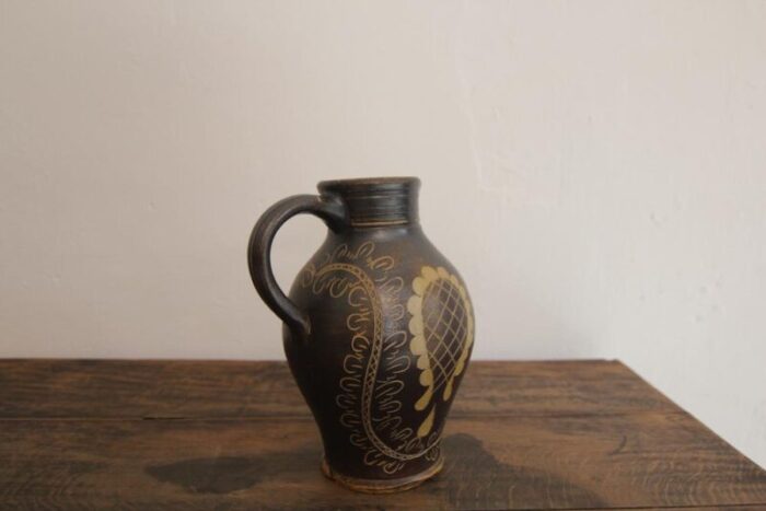 vintage german stoneware jug vase 1920s 8257