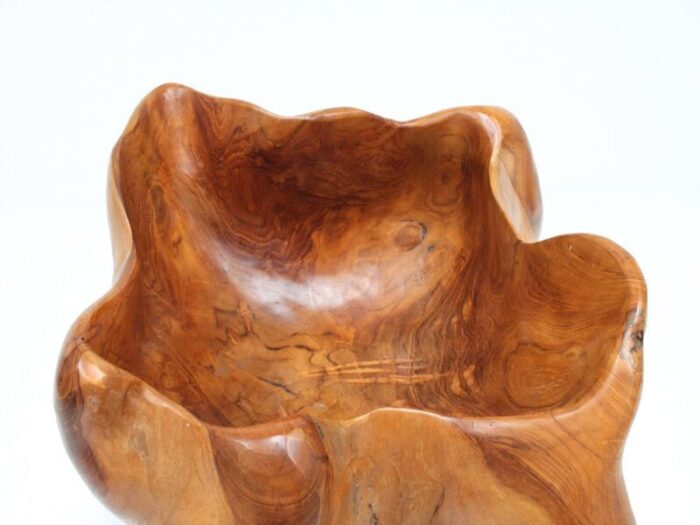 vintage hand carved biomorphic bowl france 9