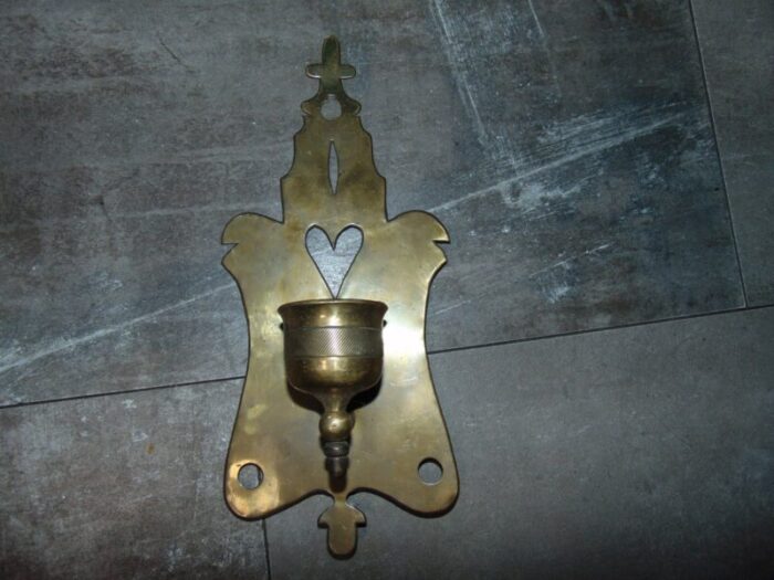 vintage hanging candleholder in brass 1960s 1970s 1