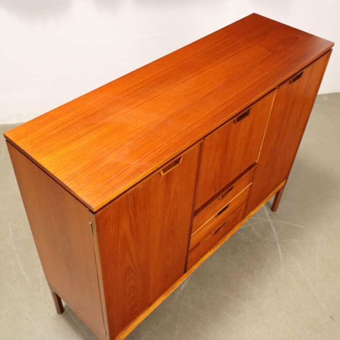 vintage highboard in teak and veneer england 1960s 8863