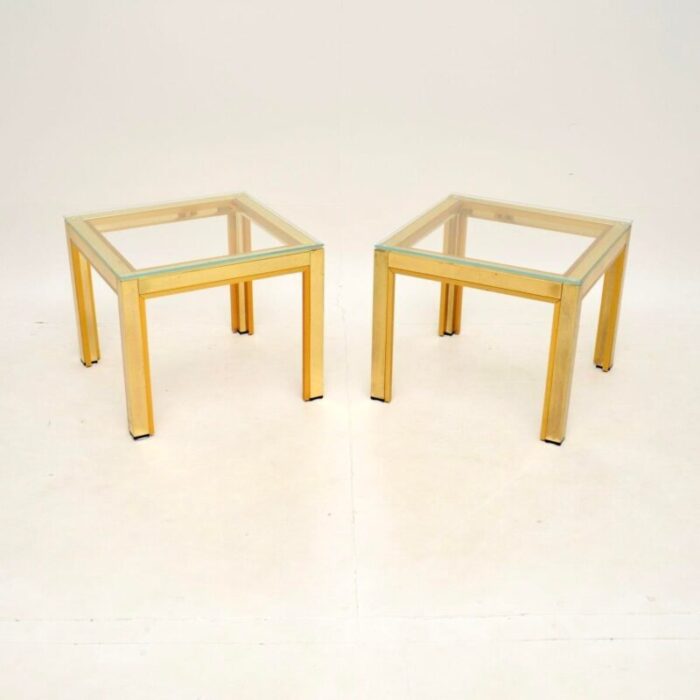 vintage italian brass side tables attributed to zevi 1970 set of 2 1722