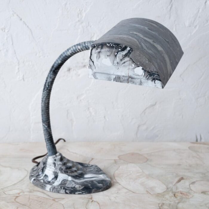 vintage marbleized gooseneck lamp c1930s 2990