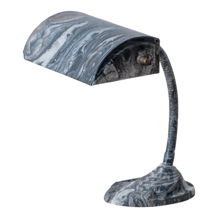 vintage marbleized gooseneck lamp c1930s 4904