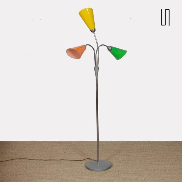 vintage metal floor lamp by lidokov 1960s 8951