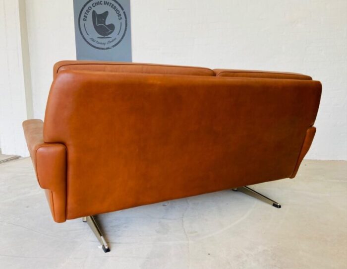 vintage mid century danish sofa in cognac leather from svend skipper 1964 6189