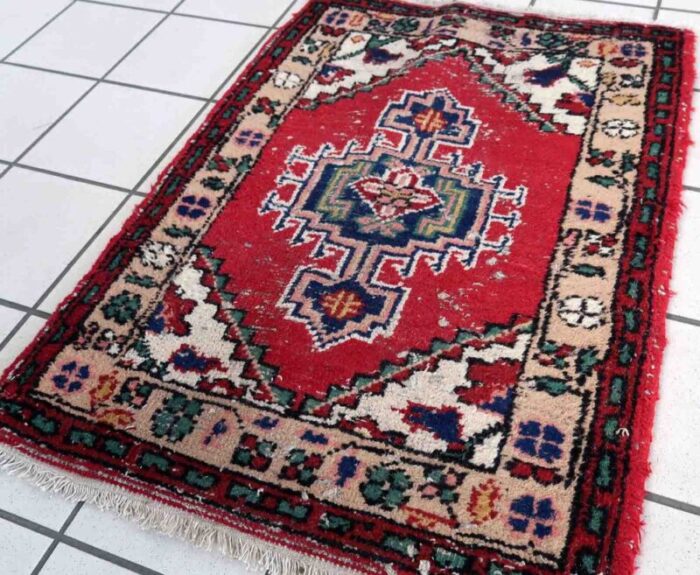 vintage middle eastern handmade hamadan rug 1970s 9 1