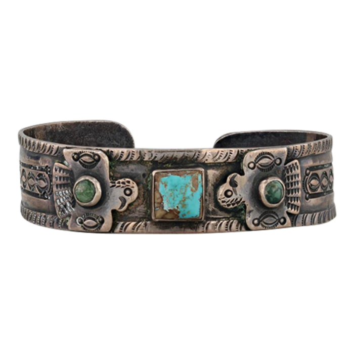 vintage native american turquoise bangle bracelet sterling silver 7 3046