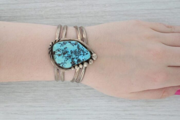 vintage native american turquoise cuff bracelet sterling silver statement 625 4975