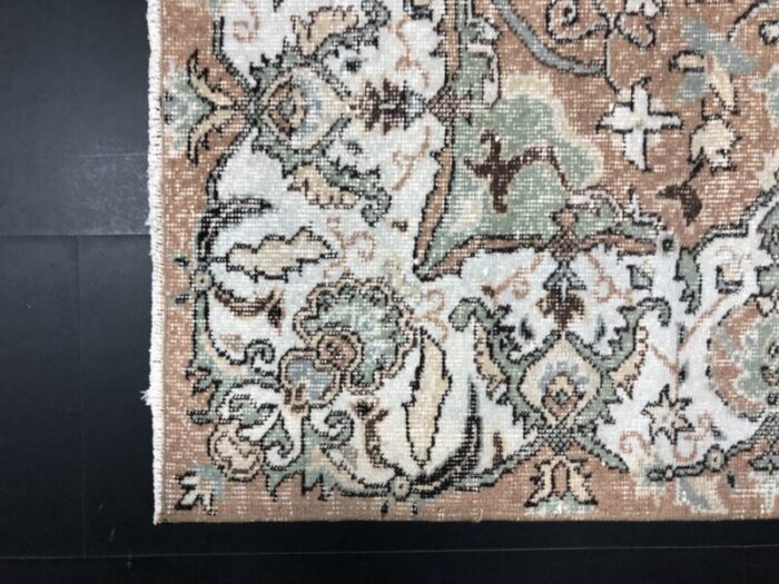 vintage orange pale neutral oriental rug 7