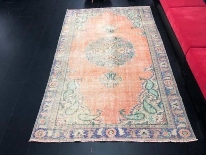 vintage oushak overdyed area rug 2