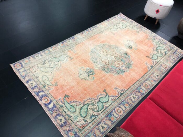 vintage oushak overdyed area rug 3