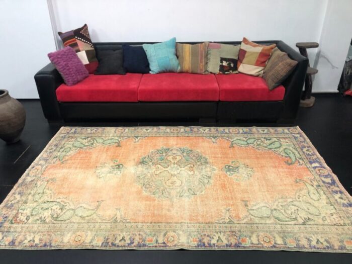 vintage oushak overdyed area rug 4