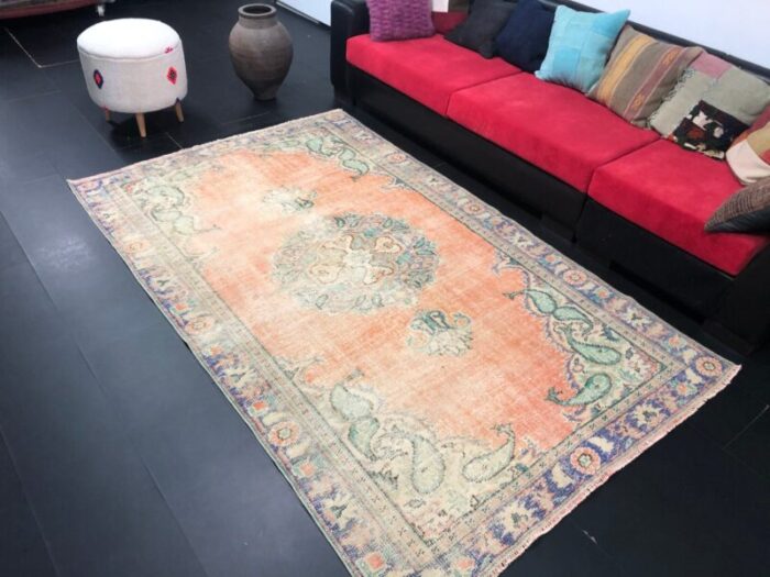 vintage oushak overdyed area rug 5