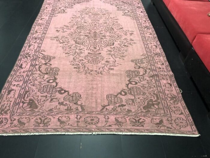 vintage pastel pink living room rug 3