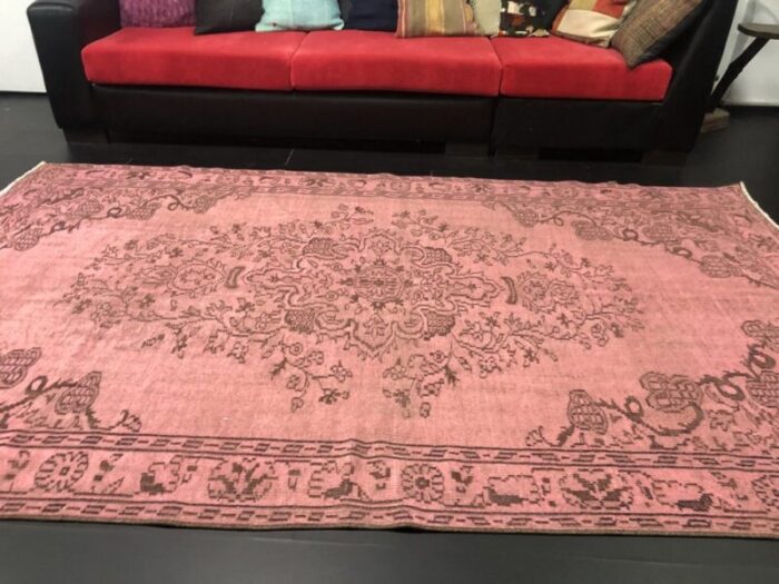 vintage pastel pink living room rug 5