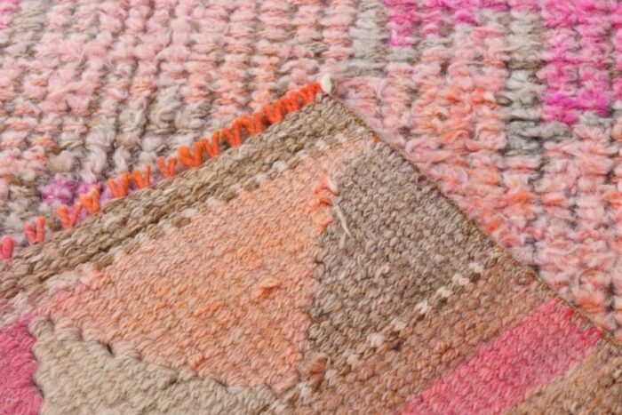 vintage pink runner rug in wool 11