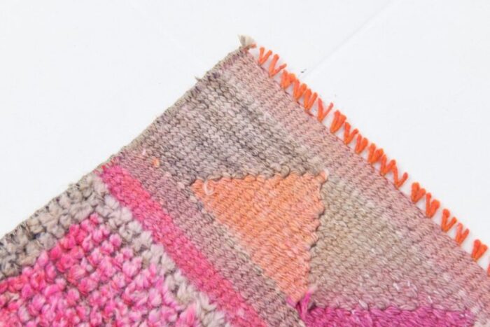 vintage pink runner rug in wool 13