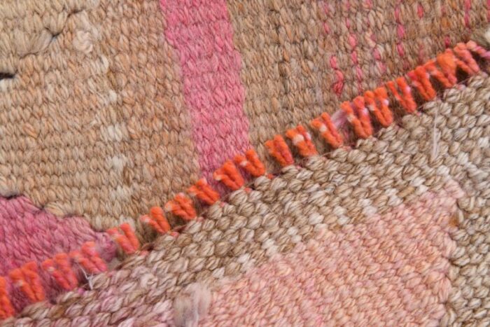 vintage pink runner rug in wool 14