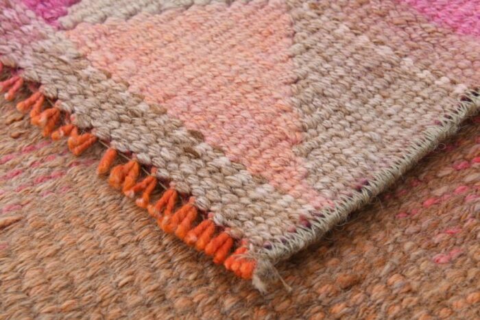 vintage pink runner rug in wool 15